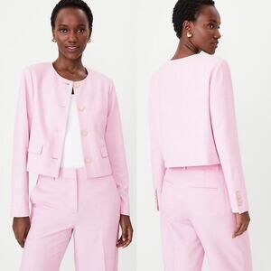 Ann Taylor NWT Crew Neck Jacket/Blazer Cross Weave Fragrant Lilac Size 14 Petite